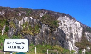 Na hAillichí meaning "The  cliff fields".